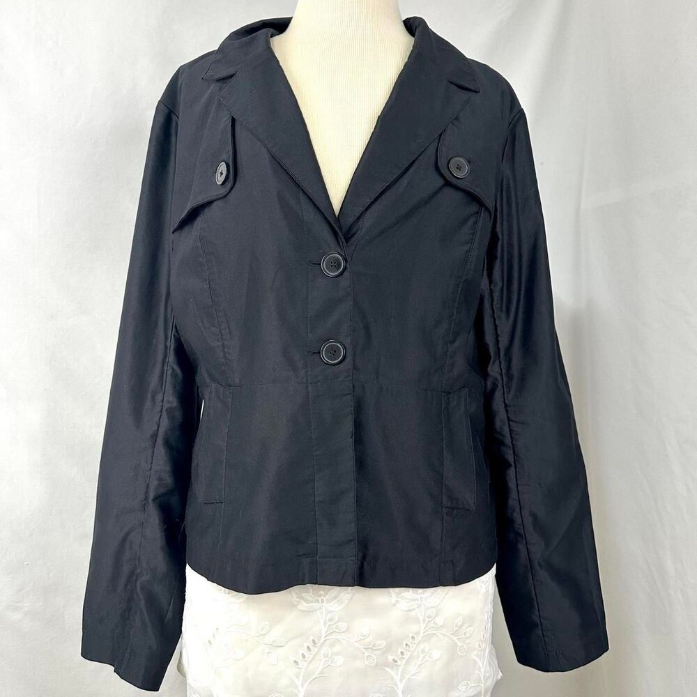 MOSSIMO VTG 90s Black‎ Satin Blazer Jacket Womens Plus XXL Indie Downtown Girl